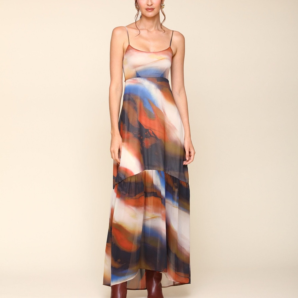 Avec Les Filles Vibrant Abstract Maxi Dress